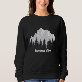 Sweatshirt Summer Vibes Mountain, Adventure Uniq Design For S