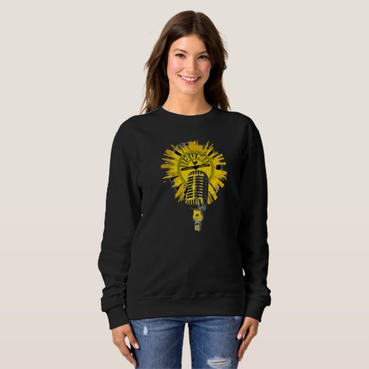 Sweatshirt Sun Enregistreur Microphone Jaune (Devant entier)