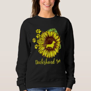 Sweatshirt Sunflower Dachshund Maman Chien Maman Cool Présent