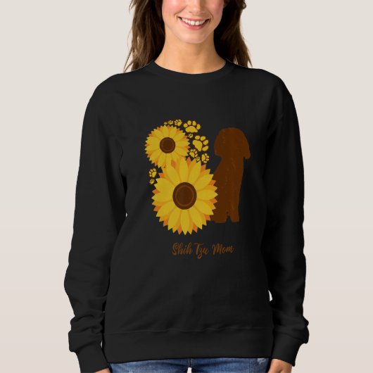 Sweatshirt Sunflower Dog Mom - Shih Tzu Premium (Devant)