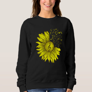 Sweatshirt Sunflower Musical Instrument Music Notes Flower  M