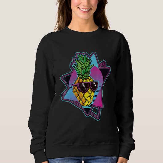 Sweatshirt Sunglasses Pineapple 80s Tropical Summer Vaporwave (Devant)