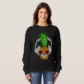 Sweatshirt Sunglasses Pineapple Headphones Aloha Hawaii Luau  (Devant entier)