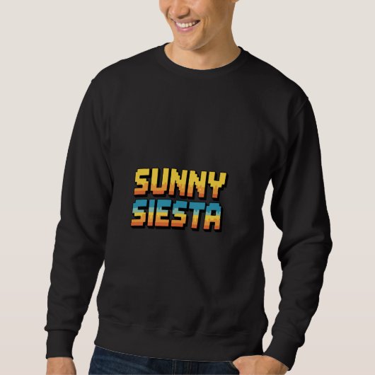 Sweatshirt Sunny Siesta Retro Pixel Art Été Loisirs (Devant)
