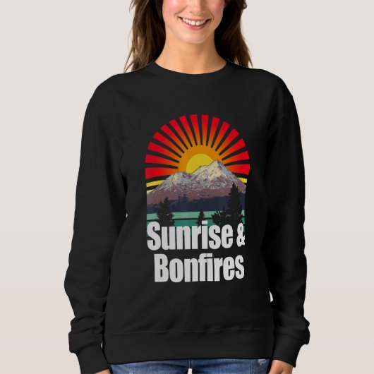 Sweatshirt Sunrise Bonfires Camper Tropical Camp Sunny Hiker (Devant)