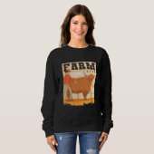 Sweatshirt Sunset de ferme rétro (Devant entier)