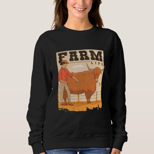 Sweatshirt Sunset de ferme rétro (Devant)
