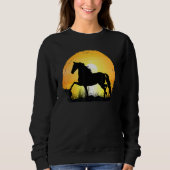 Sweatshirt Sunset Horse Breed Silhouette   Morgan (Devant)