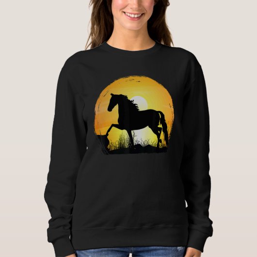 Sweatshirt Sunset Horse Breed Silhouette   Morgan (Devant)