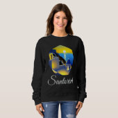 Sweatshirt Sunset In Santorini Greece Painting (Devant entier)