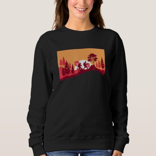 Sweatshirt Sunset Outdoor Hiking Trees (Devant)