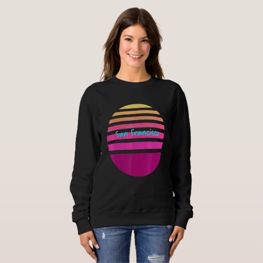 Sweatshirt Sunset San Francisco Retro (Devant entier)