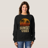 Sweatshirt Sunset Vibes Retro Vêtements Vintages Unisex Été (Devant entier)