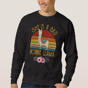Sweatshirt Sunset vintage Elle est une Mauvaise Nonnie Llama