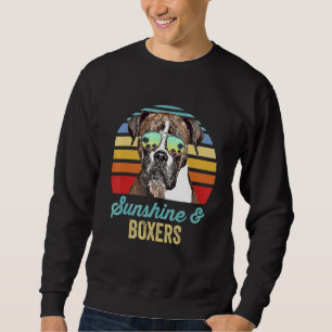 Sweatshirt Sunshine Boxers Dog Retro Sunset Beach Vibe
