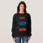 Sweatshirt SUP Mum - Montez la planche à pédales, bleu et ros (Devant entier)