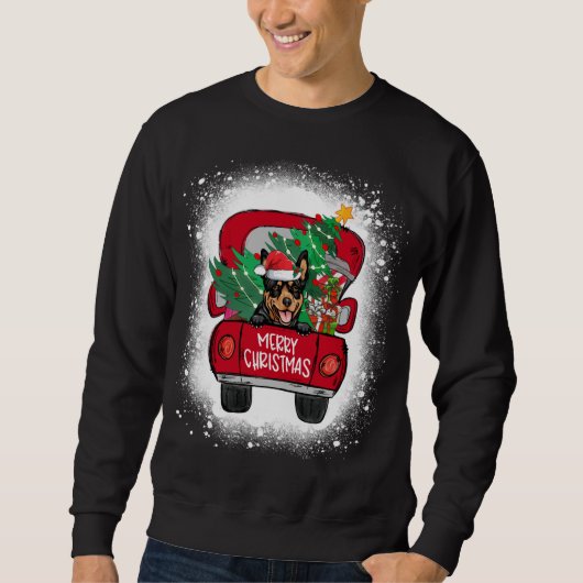 Sweatshirt Super Australian Kelpie Camion Rouge Joyeux Noël B (Devant)
