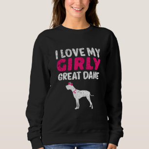 Sweatshirt Super Dane Canine Girly Dog Genre Reveal Cu
