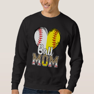 Sweatshirt Superbe Maman Balle Léopard Baseball Softball Femm