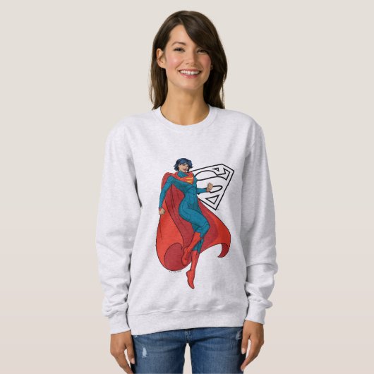 Sweatshirt Supergirl Hovering en costume bleu (Devant entier)