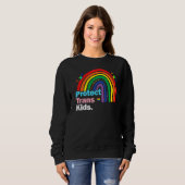 Sweatshirt Support Lgbt Protéger Trans Kid Pride Lgbt Arc-en- (Devant entier)