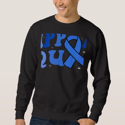 Sweatshirt Support Squad Blue Ribbon Diabetes Awareness Month (Devant)