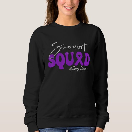 Sweatshirt Support Squad Eating Disorder Awareness Purple Rib (Devant)