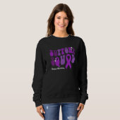 Sweatshirt Support Squad Epilepsy Awareness Purple Ribbon  2 (Devant entier)