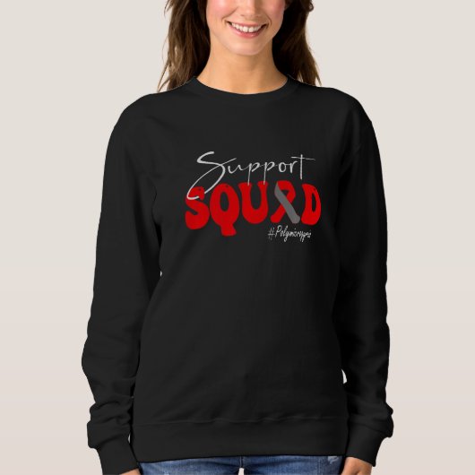 Sweatshirt Support Squad Polymicrogyria Awareness Red & Gray  (Devant)