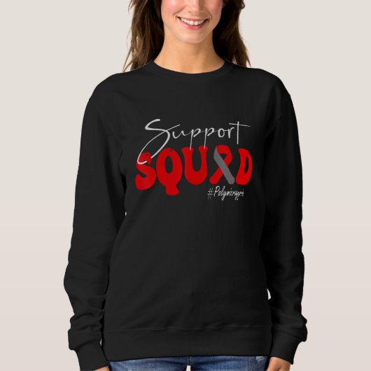 Sweatshirt Support Squad Polymicrogyria Awareness Red & Gray  (Devant)