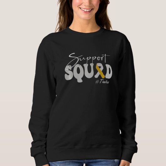 Sweatshirt Support Squad Tinnitus Awareness Silver & Gold Rib (Devant)