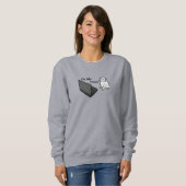 Sweatshirt Sur mon ordinateur drôle de mème de chat blanc (Devant entier)