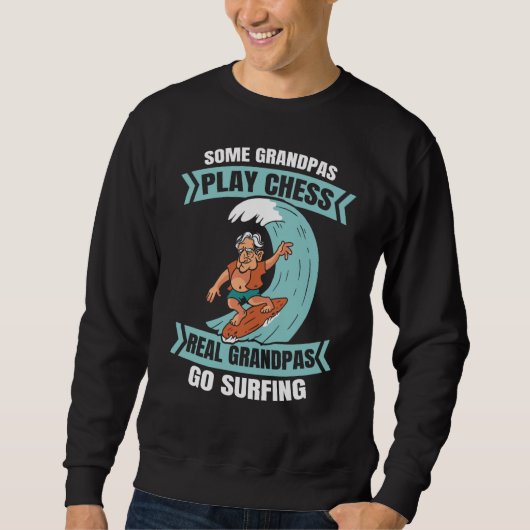 Sweatshirt Surfer Grandfather Surfboard  Waves Surfing Grandp (Devant)