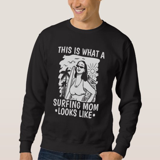 Sweatshirt Surfer Mother Surfrider Surfboard Waves Surfing M (Devant)