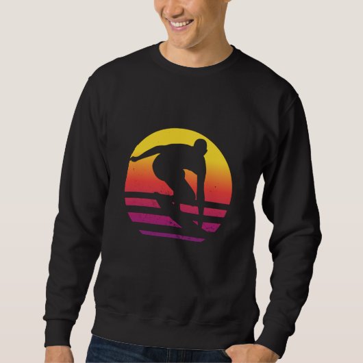 Sweatshirt Surfer Retro Surfing Sunset (Devant)