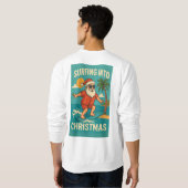 Sweatshirt Surfing Into Christmas | Tropical Santa Beach T-Sh (Dos entier)