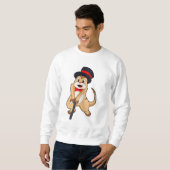 Sweatshirt Suricate à la retraite avec canne (Devant entier)