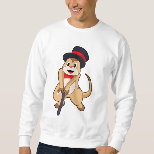 Sweatshirt Suricate à la retraite avec canne (Devant)