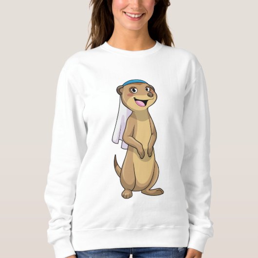 Sweatshirt Suricate comme mariée avec voile (Devant)