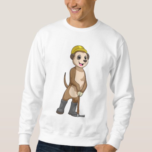 Sweatshirt Suricate en mineur avec pioche (Devant)