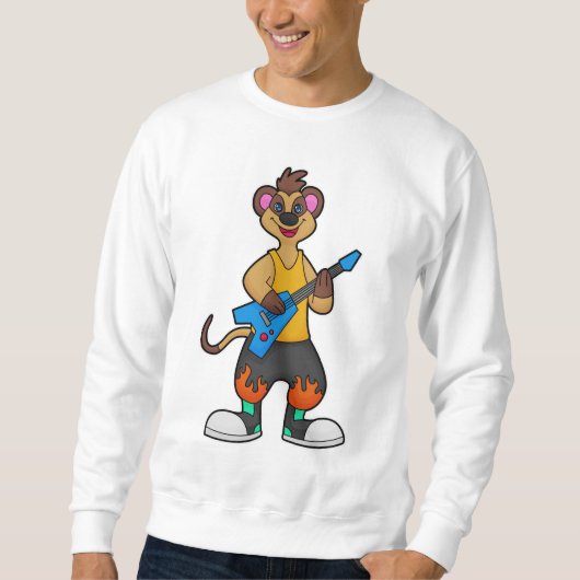 Sweatshirt Suricate en musicien avec guitare (Devant)