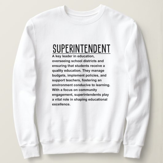 Sweatshirt Surintendant (Design devant)