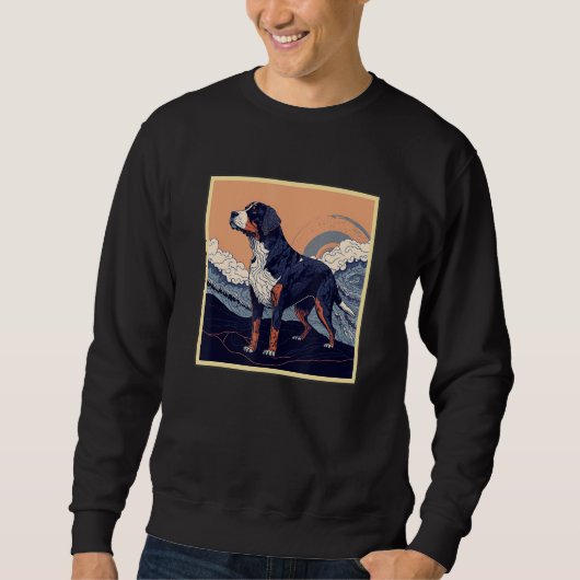Sweatshirt Surrealism Japanese Painting Greater Swiss Mountai (Devant)