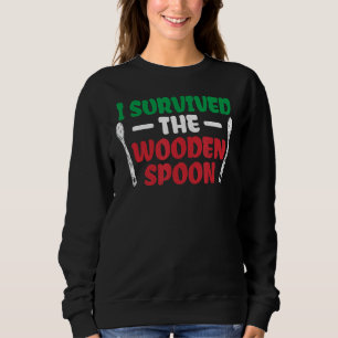 Sweatshirt Survié Cuillère En Bois Drapeau Italien Drôle Papa