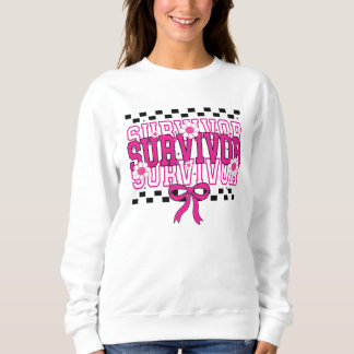 Sweatshirt Survivante du cancer du sein Rose