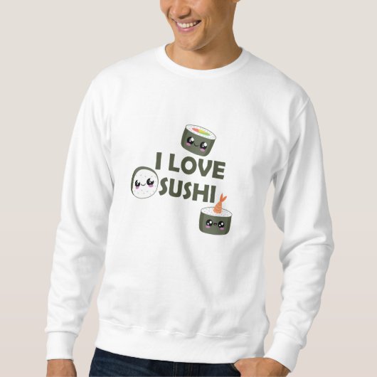 Sweatshirt Sushi Love Cute Cawaii Nourriture Favorite Nourrit (Devant)