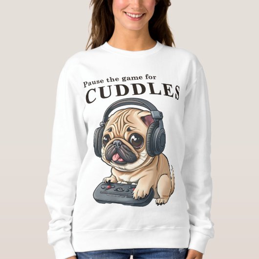 Sweatshirt Suspendre le jeu pour Cuddle - mignon joueur DOG F (Devant)