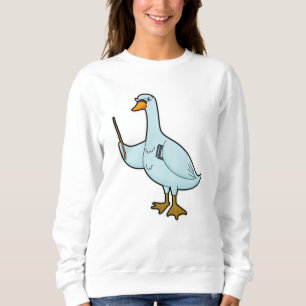 Sweatshirt Swan en tant qu'enseignant avec livre et pointeur