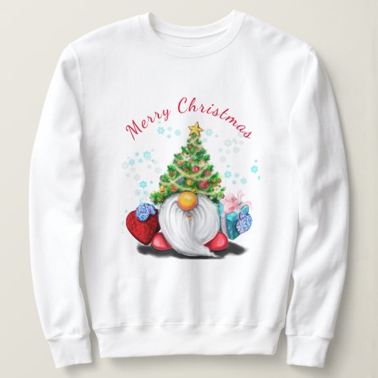 Sweatshirt Sweat-shirt avec Gnome de Noël (Design devant)