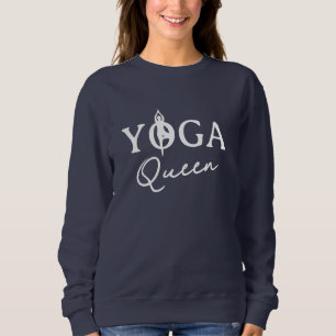 Sweatshirt Sweat-shirt bleu Yoga Queen avec silhouette de pos